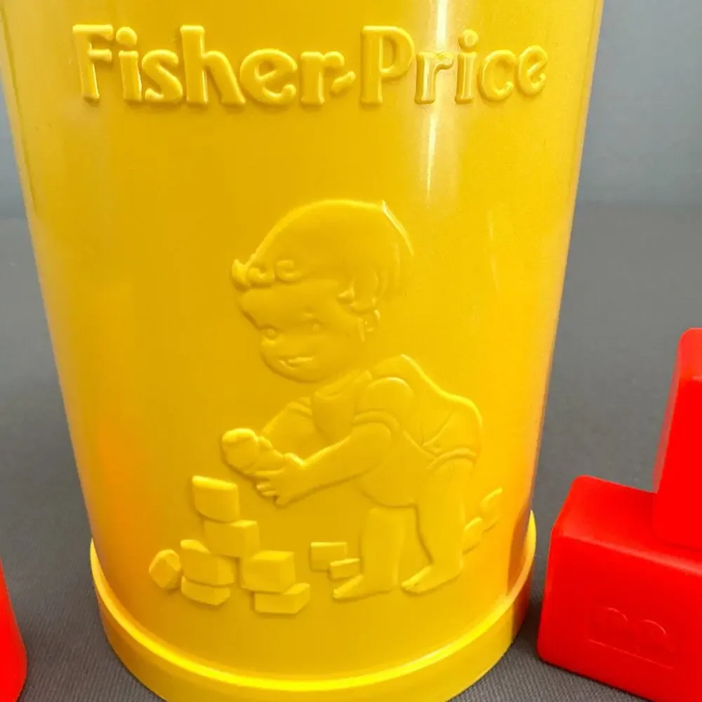 VTG 70s Fisher Price Babys First Blocks Toddler Shape Sorter Toy 13 blocks USA
